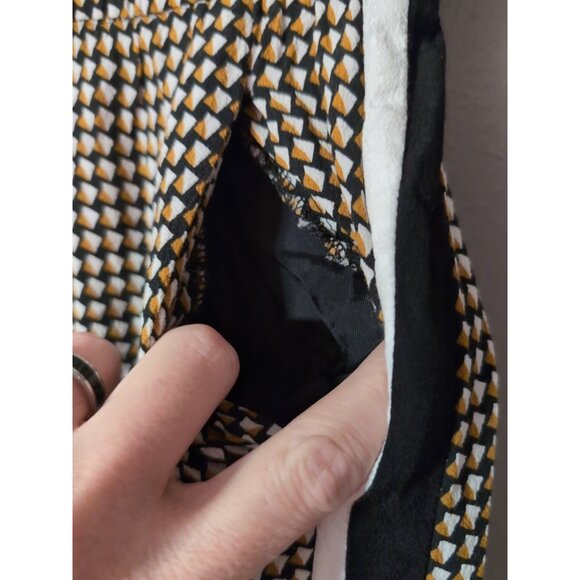 Zara Geometric Print Women's Pull On Pants Size M Pockets READ - Picture 3 of 11